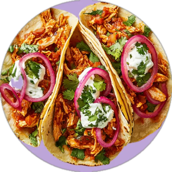 Chicken tinga tacos made with the Tinga B.A.F. Bomb